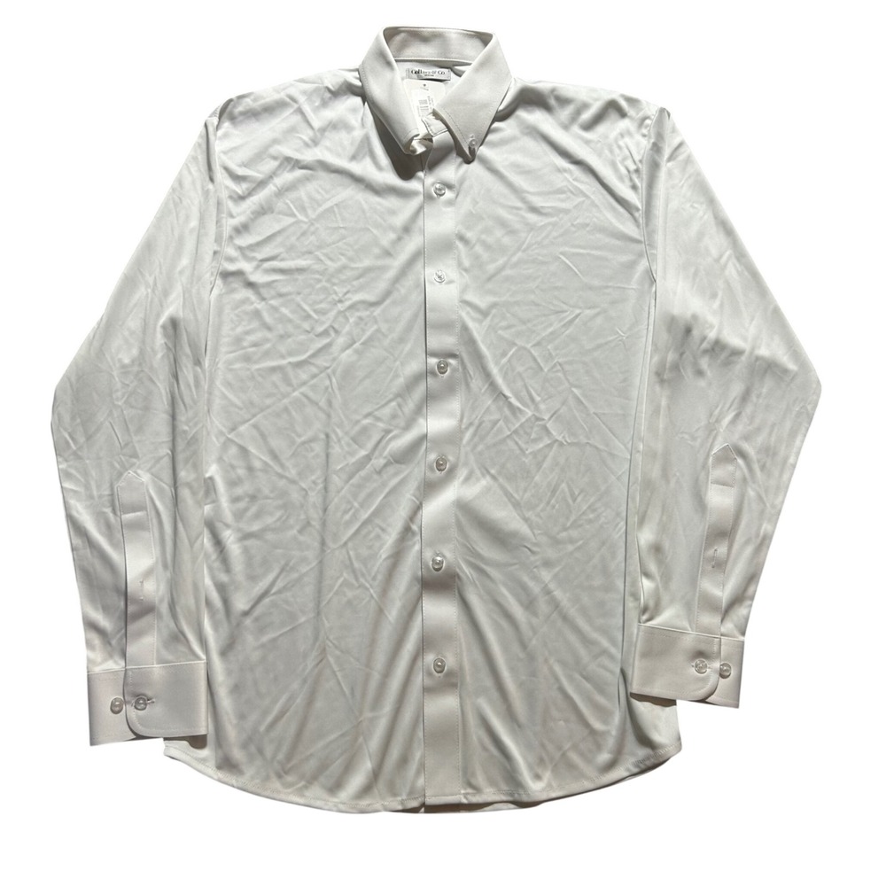 NWT Collars & Co. Quattro Flex Dress Shirt Mens M White Performance Button Down